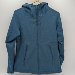Kirkland Womens Softshell Blue Jacket Small Fleece Lined Outdoor Casual Normcore